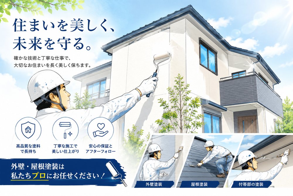 住まいを美しく、未来を守る。外壁・屋根塗装はさつき塗装にお任せください
